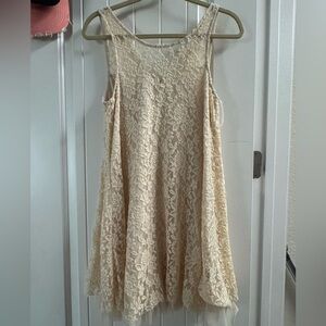 Altar'd State Cream Lace Mini Dress